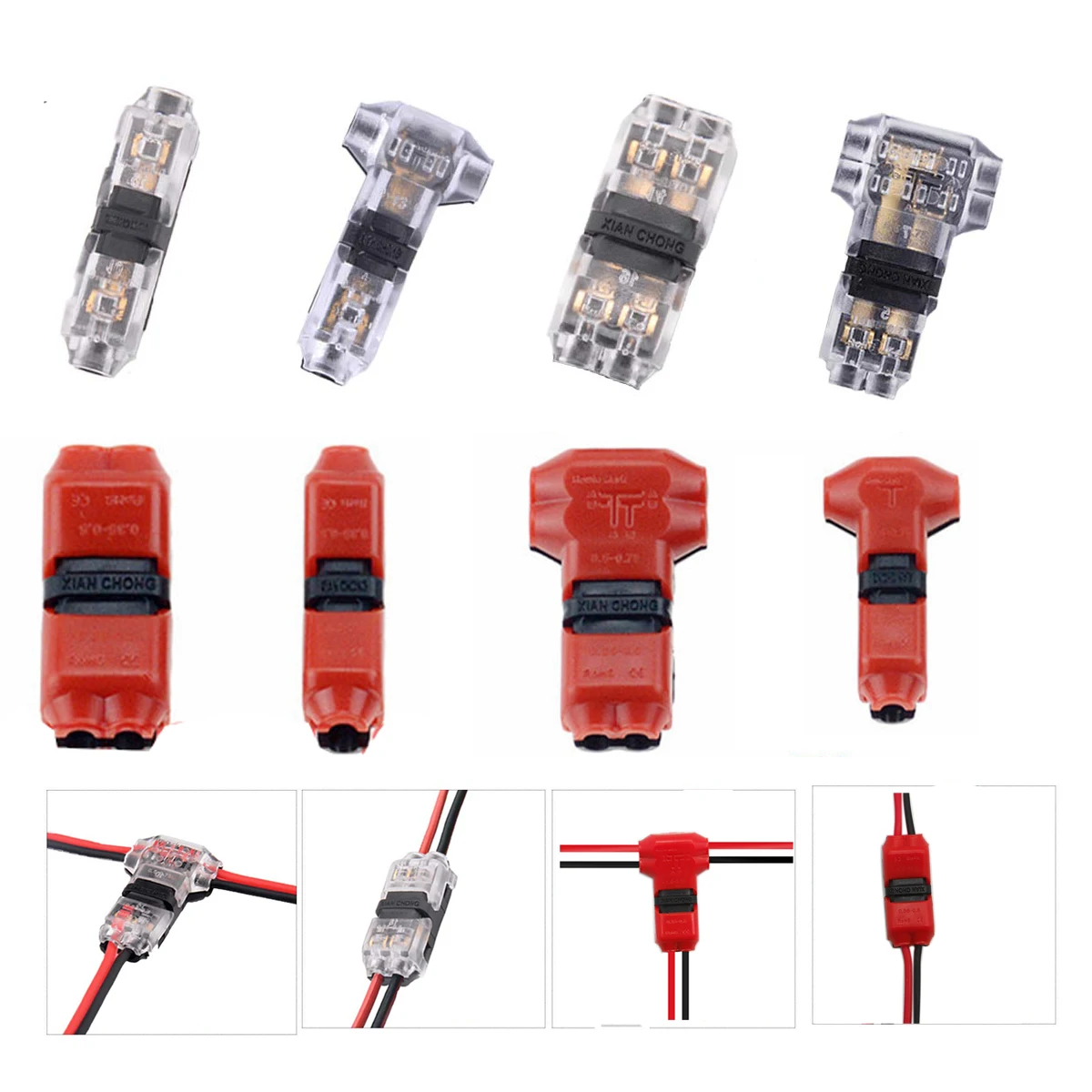 

5PCS Wire Connectors - Low Voltage Electrical Wire Splicer Assortments No Stripping Quick Splice Wiring Connectors
