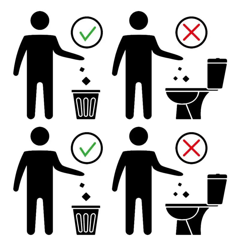 

2 Sheets Toilet Stickers Toilet Seat Cover Stickers Toilet Warning Signs