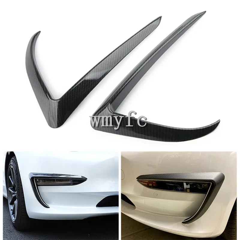 

Car Front Blade Trim For Tesla Model 3 2021 2022 Accessories Carbon Fiber ABS Black/Carbon Fiber Model3 Tesla styling