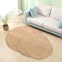 water grass hand woven carpet straw jute carpet hotel garden style living room coffee table water gourd carpet for hotel
