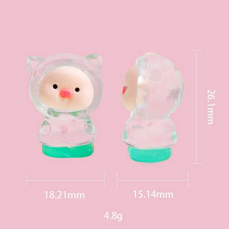 2 шт. мультяшный 3D светящийся прозрачный цветной вставной карманный поросенок