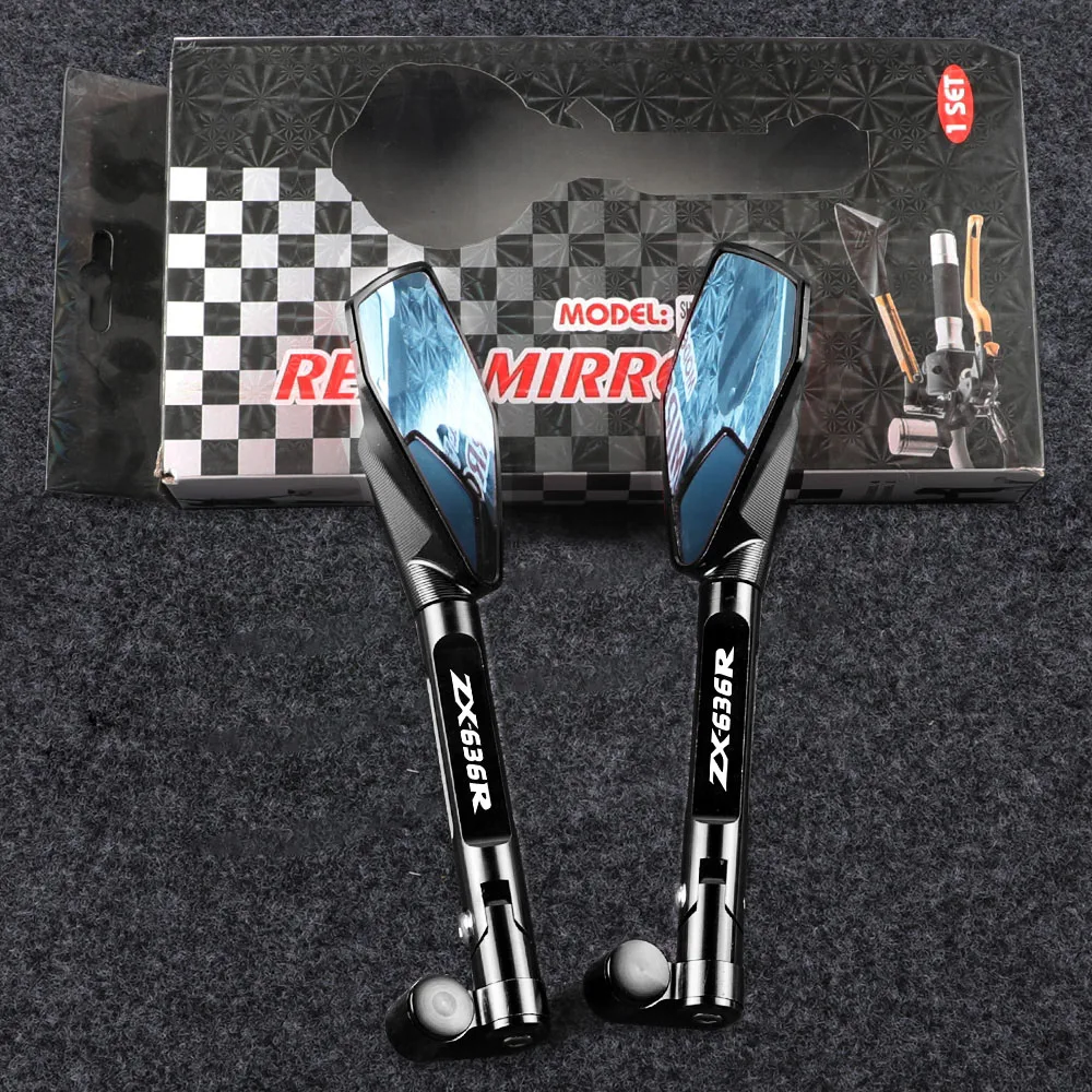 

Motorcycle CNC ALUMINUM Rearview Side Mirrors 8mm 10mm For KAWASAKI ZX636R ZX 636R ZX1400 ZX 1400 ZXR400 ZXR 400 all years