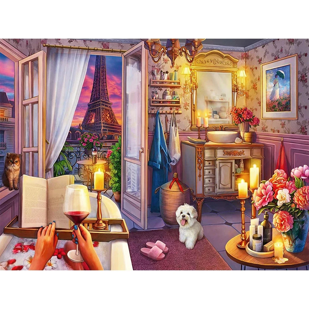 AB алмазная живопись Спальня Новое поступление Алмазная вышивка башня Пейзаж