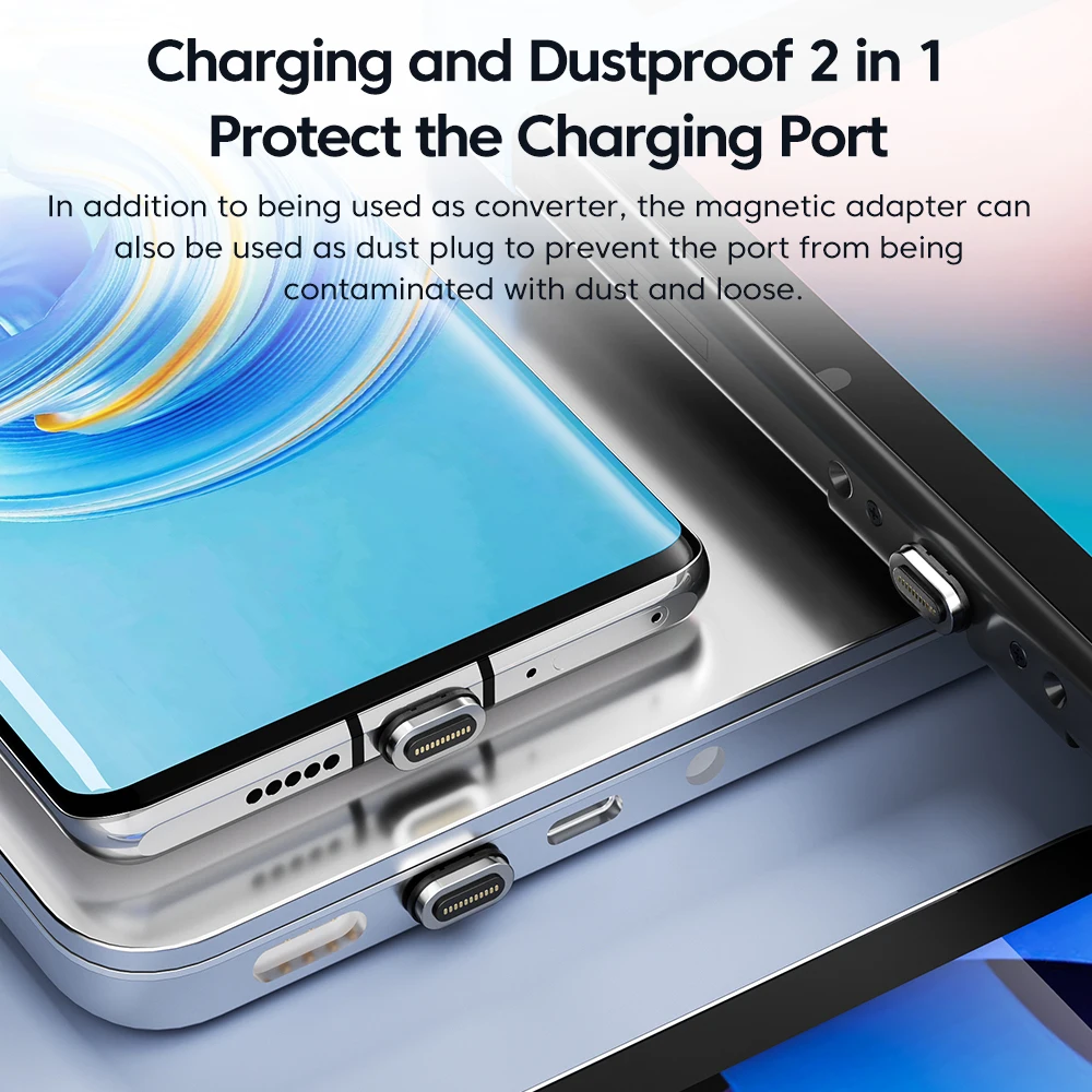 Фото Магнитный OTG адаптер Toocki с USB Type C на Type C 100 Вт, магнитный преобразователь для быстрой зарядки для iPhone, Xiaomi, Oneplus, Macbook, ноутбука №4