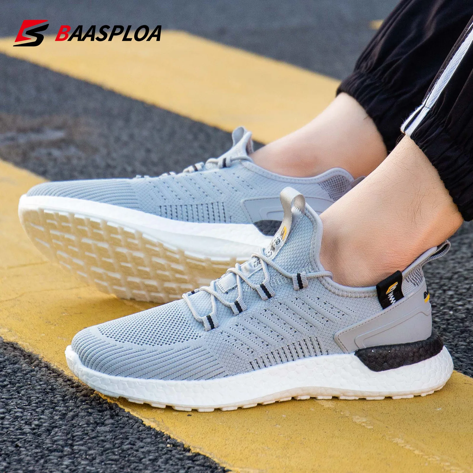 

Мужские кроссовки для бега Baasploa 2022, дышащие модные кроссовки, Повседневная легкая прогулочная обувь, удобная спортивная тренировочная обув...