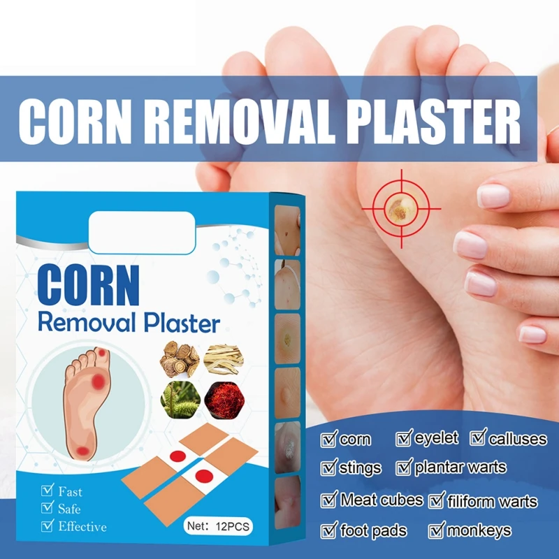 

12Pcs Corn Removal Plaster Provides Cushioning Protection Pain Relief Toe Callus Removal Treatment Pads Fast Safe Effective