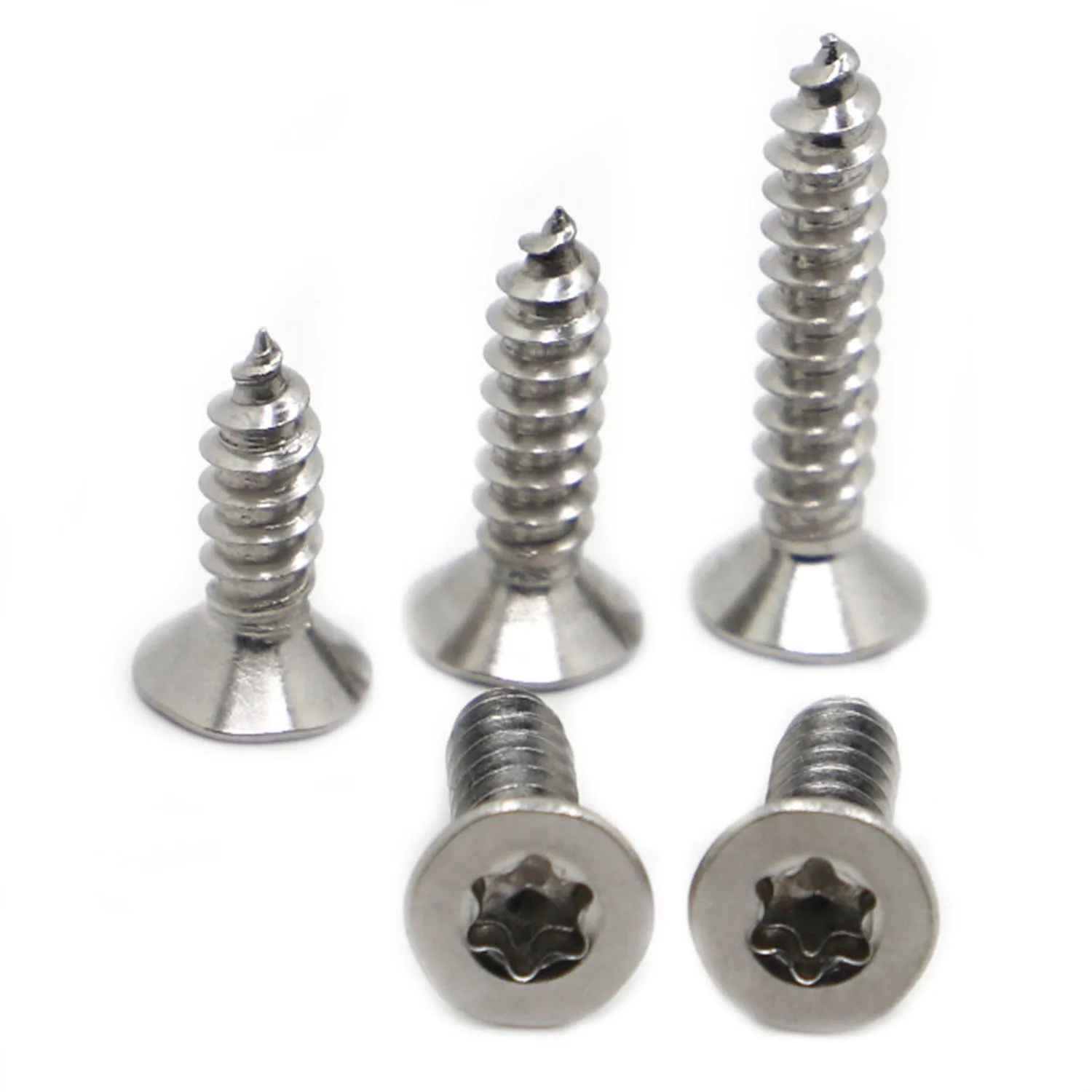 

M2 M2.3 M2.6 M3 M3.5 M4 M5 M6 304 Stainless Steel Six Lobe Torx Countersunk Flat Head Security Self-tapping Wood Screw GB2670.2