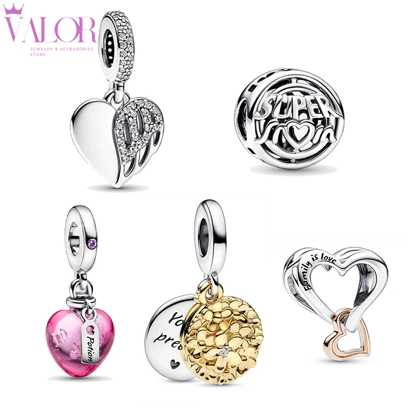 

Fashion Jewelry 925 Sterling Silver Two-color Daisy Love Magic Potion Mother Hero Trend Girl Pendant For Women Holiday Charms