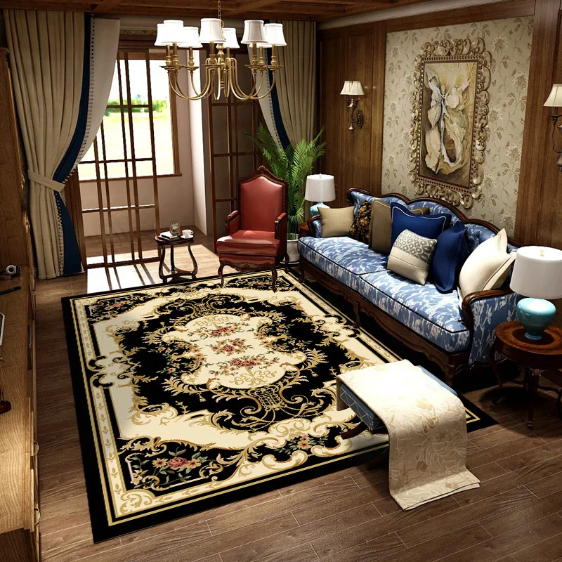 luxury retro printed carpet living room bedroom crystal velvet rug kitchen non slip and dirt resistant rugs home decorative mat free global shipping