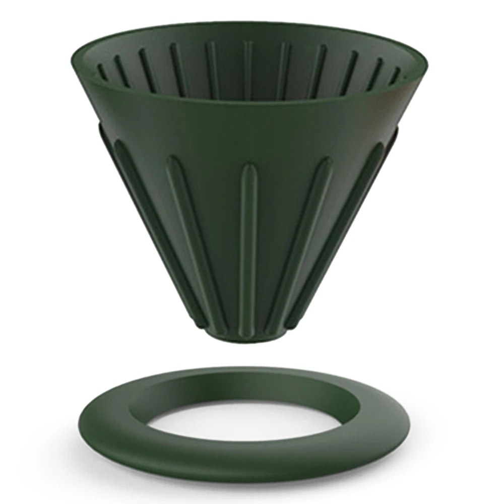 

Coffee Dripper Filter Cup Reusable Silica Gel Coffee Filter Foldable Sugar Color Coffee Funnel Drip for Barista-Green