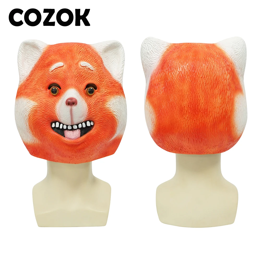 

COZOK Turning Red Mei Raccoon Panda Role Play Cosplay Headgear Mask Kawaii Original Soft Latex Mask For Children Girls