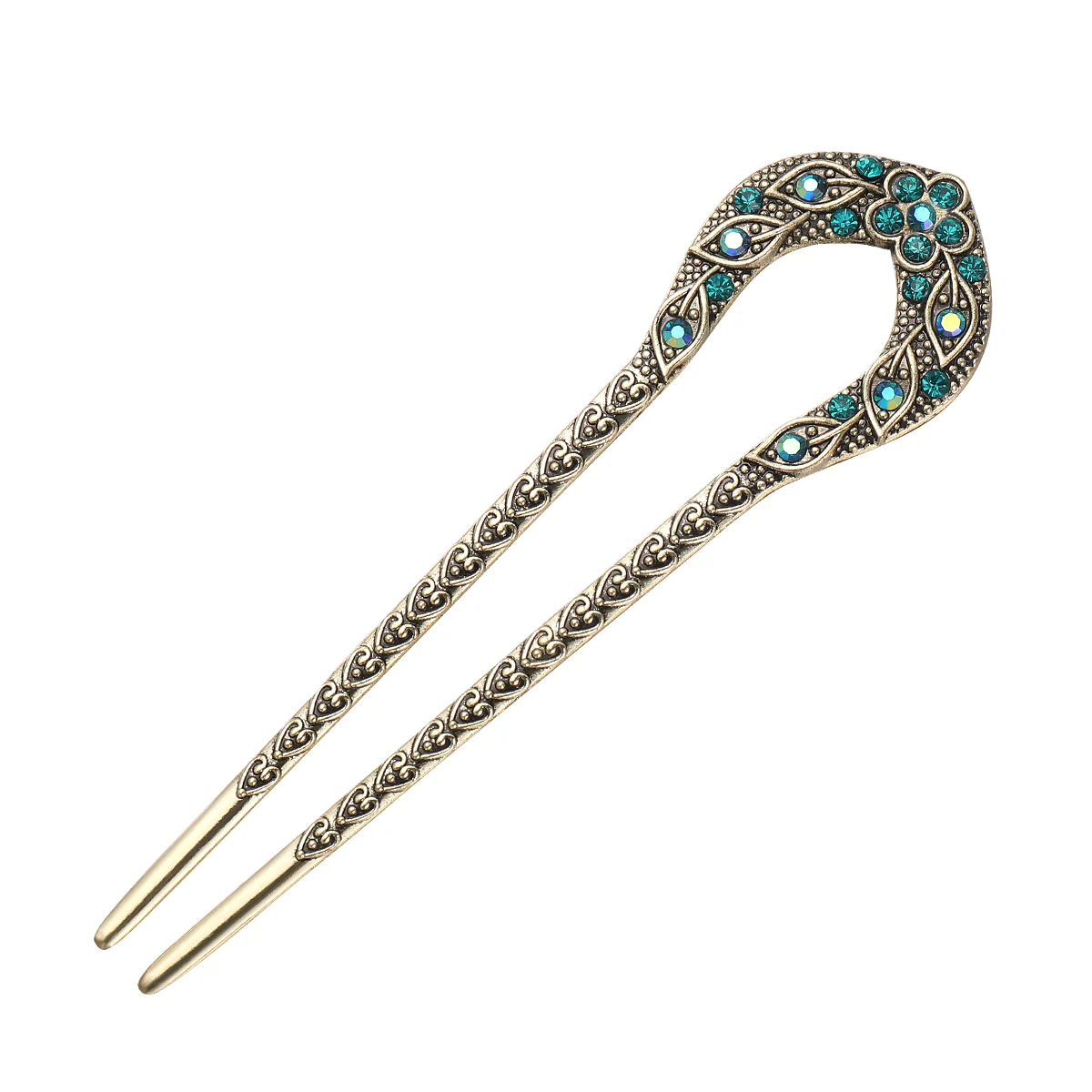 

U Shaped Hair Pin Hairstyle Accessory Rhinestone Accessories Rhinestones Double Prong Hairpin Crystal Clip Chignon Barrettes