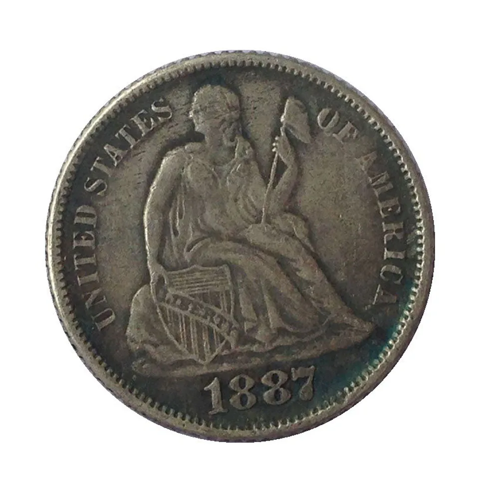

США 1887 P/S десятицентовая монета с изображением сидящей свободы копия монет
