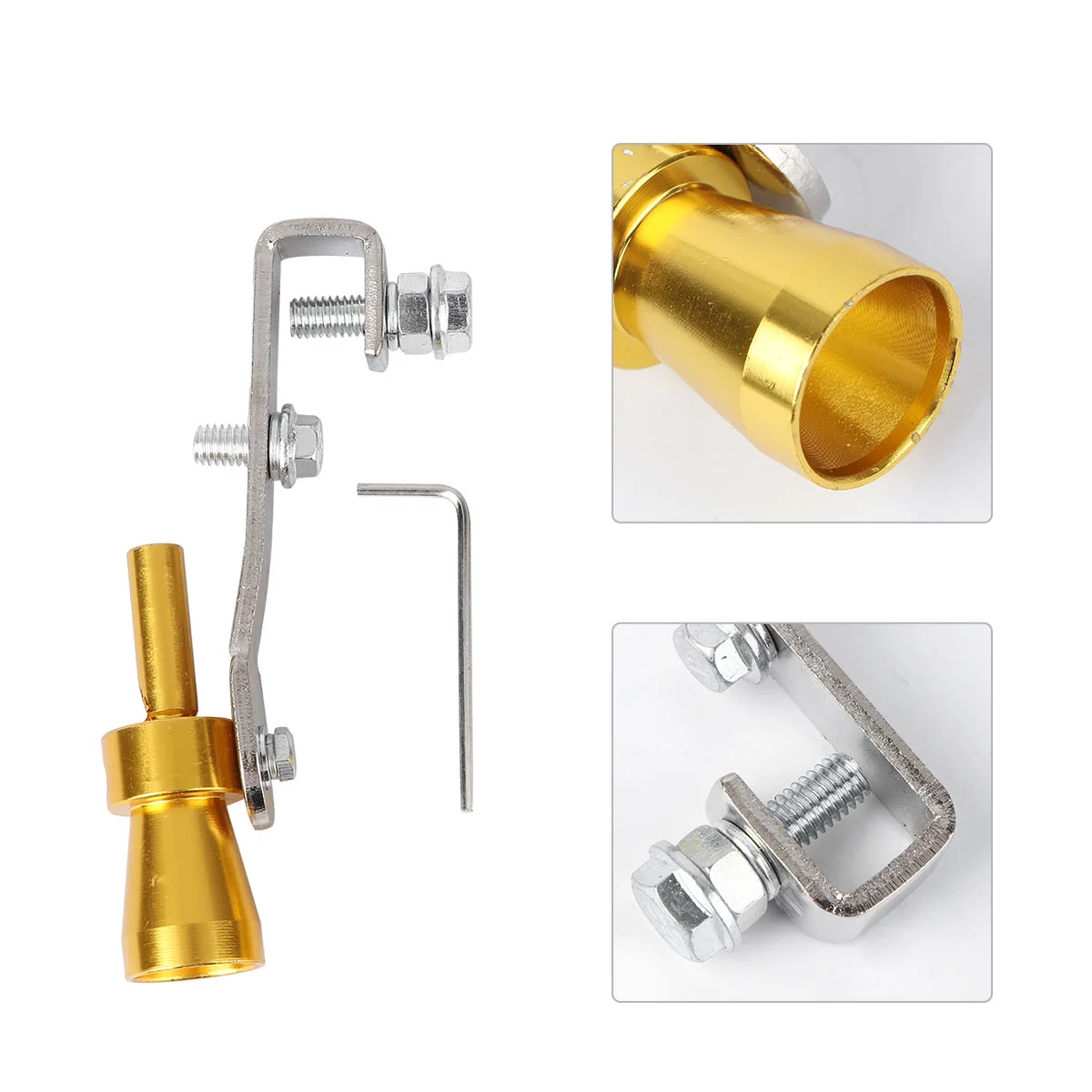 

2PCS Exhaust Pipe Sounder Car Tuning Turbine Whistle Sounder Tail - Size XL (Golden)