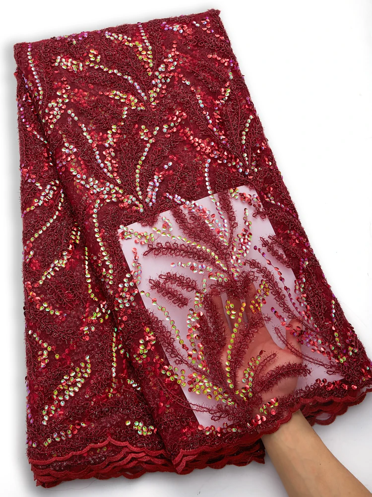 

Красная африканская кружевная ткань высокого качества 2022 Роскошная французская кружевная ткань для платья материал для вечерние него платья пошив A2781