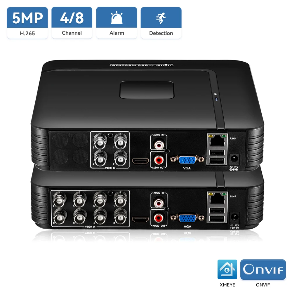 H.265 Mini Ahd Dvr 5mp 5in1 Гибридный Цифровой Видеорегистратор 4ch 8ch Для Домашней Системы