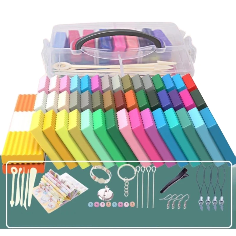 

Q0KB Красочная глиняная игрушка, нетоксичная мягкая полимерная глина, игрушка-пластик без запаха, легкое моделирование, игрушка