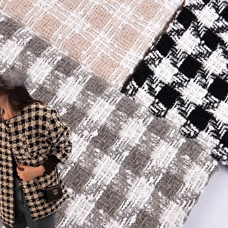 50x145 см модная твидовая ткань с рисунком гусиные лапки окрашенная в пряжку для