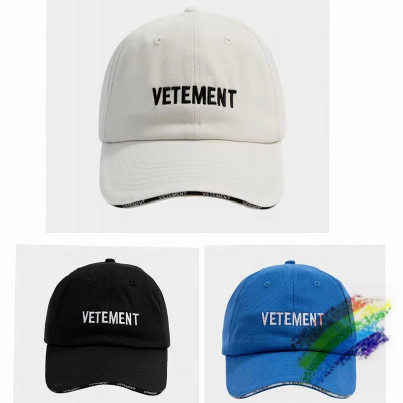 

Черные кепки Vetement для мужчин и женщин, Классические Кепки для вещей с вышивкой и логотипом внутри, Белая Кепка с логотипом VTM Visors высокого ка...