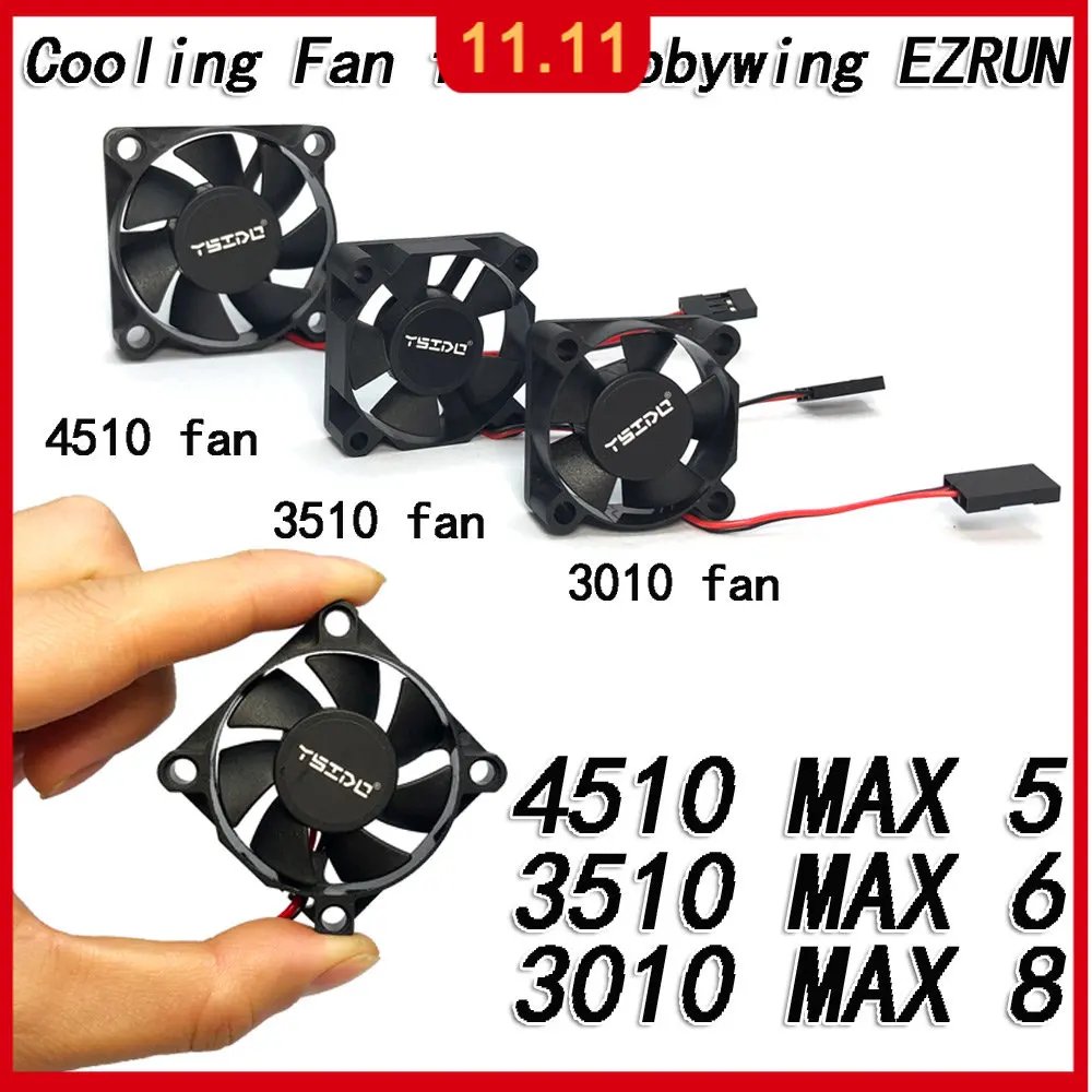 

TUNJILOOL RC Fan 30MM 35MM 45MM 25000 RPM 8.4V DC High Wind Cool Motor ESC Fan Heatsink For Hobbywing Ezrun Max8 Max6 Max 5 ESC