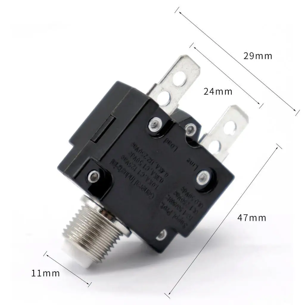 

Pair Push Button Resettable Thermal Circuit Breaker Overload Protector 5Amp