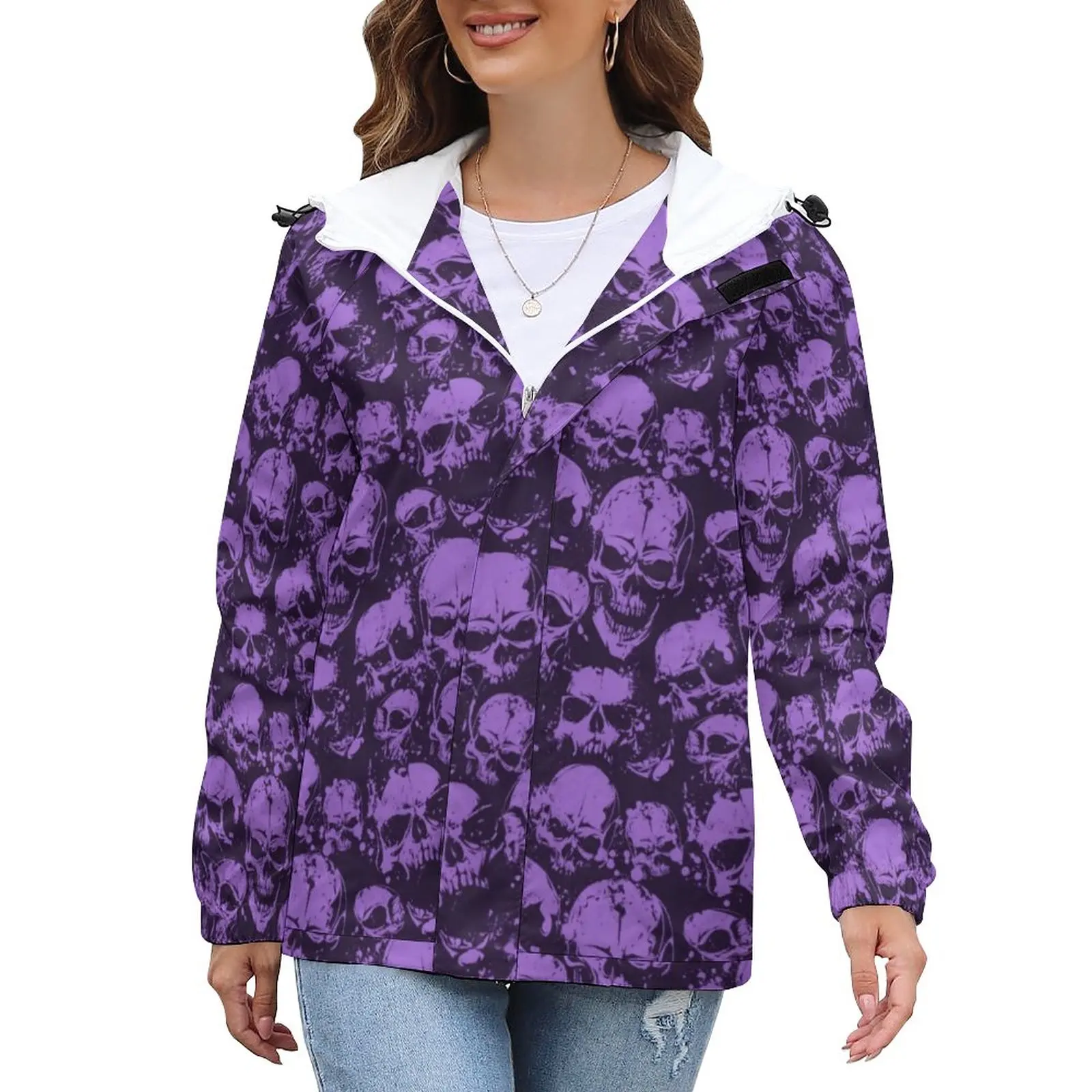 

Женские повседневные куртки, осенние свободные пальто с принтом на Хэллоуин, женские дизайнерские водонепроницаемые парки в стиле ретро, 3XL...