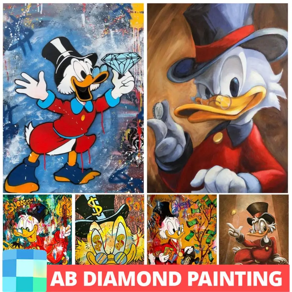 

Donald Duck Graffiti Art Diamond Painting Disney AB Drills Mosaic Street Style Wall Cartoon Rhinestones Picture DIY Home Decor