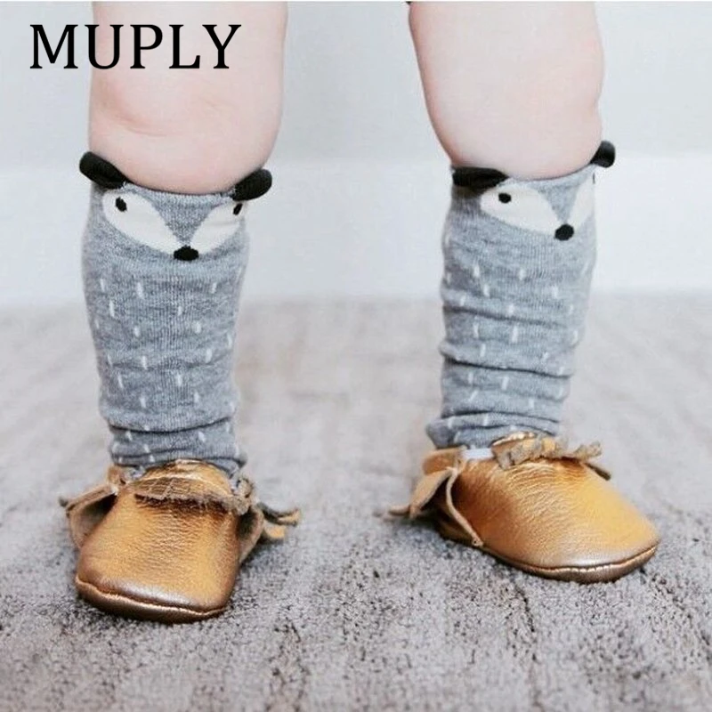 1 Pair Unisex Lovely Cute Cartoon Fox Kids baby Socks Knee Girl Boy Baby Toddler Socks animal infant Soft Cotton Socks Leg Warm