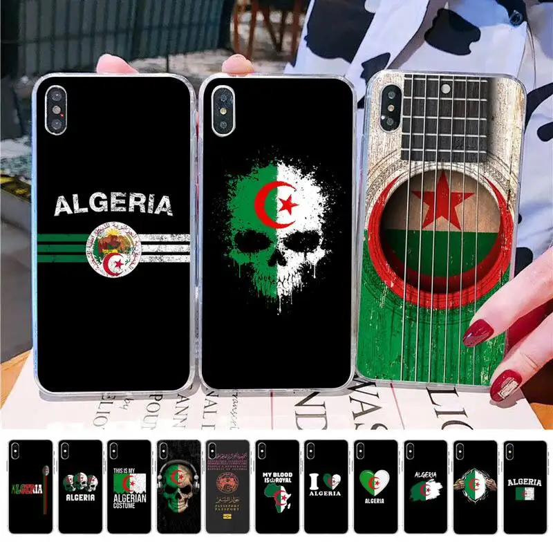 

MaiYaCa Algeria Flag Phone Case for iPhone 11 12 13 mini pro XS MAX 8 7 6 6S Plus X 5S SE 2020 XR case