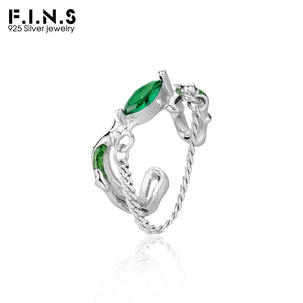 F.I.N.S 1 шт. серьги-клипсы из стерлингового серебра 925 пробы красные зеленые в виде