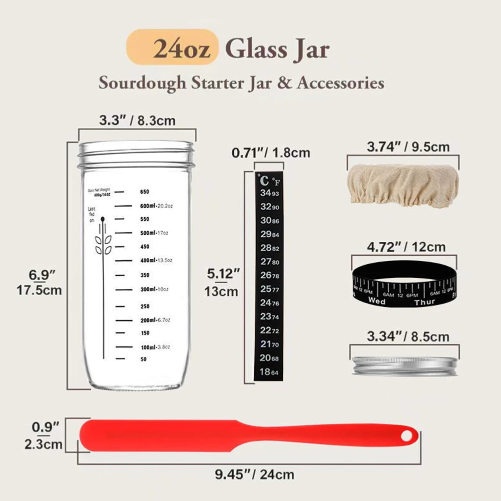 Комплект для выпечки хлеба sourтеста легкая ферментация 24 дюйма со скребком