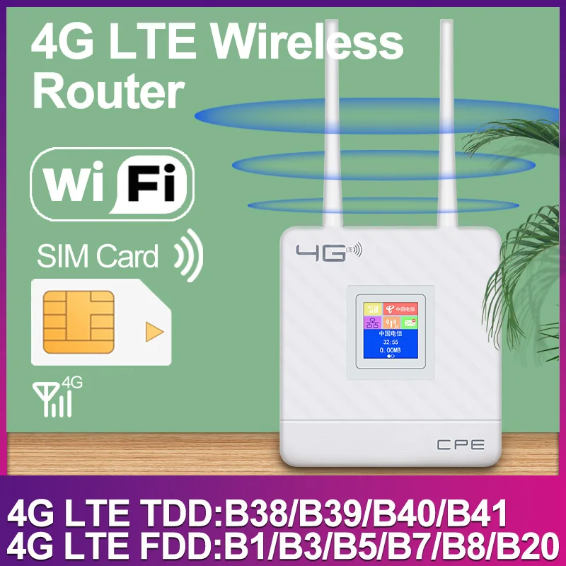 

Wi-Fi-роутер CAT4, Мбит/с, с внешней антенной