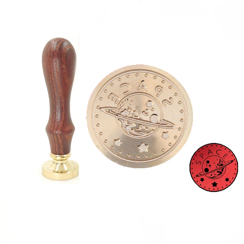 

Exquisite Paint Wax Stamp Astronaut Space Planet wood handle,DIY Ancient Seal Retro Stamp,Personalized Wax Seal High Quality20