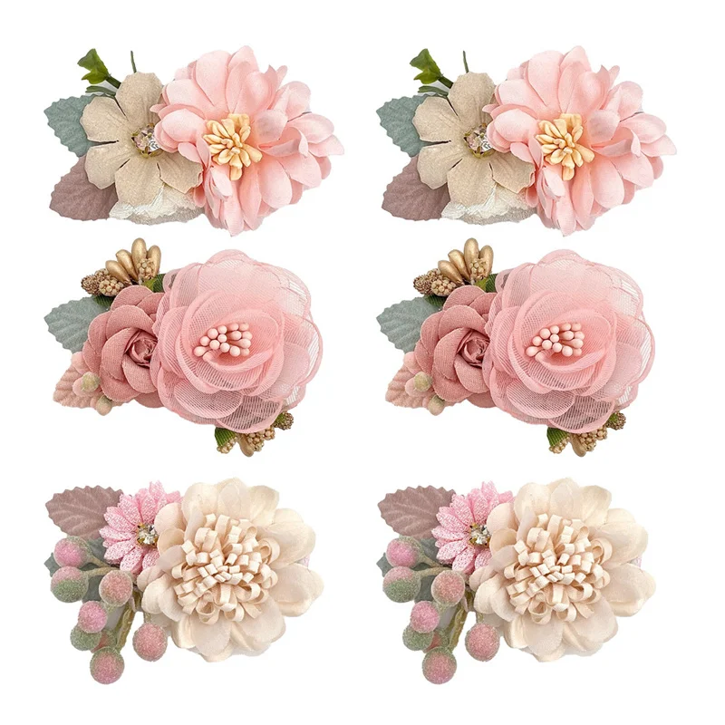 

Artificial Flower Hair Clips for Girls Handmade Beach Hair Accessories Cute Boho Hairpins Fabric Barrettes Headwear