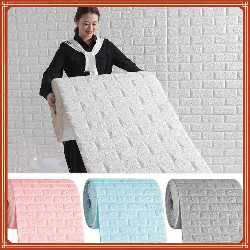 

3D Self-adhesive Wallpaper Continuous Waterproof Tile Wall Stickers Living Room Bedroom Children's Room Home Decoration