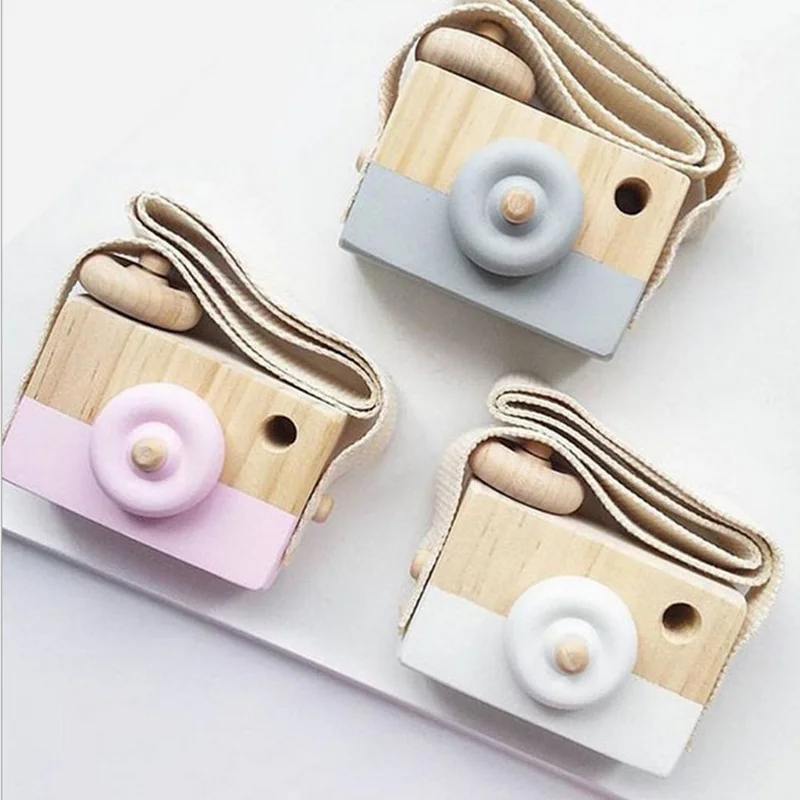 Wooden Camera Wall Hanging Decoration Kids Pretend Camera Model Props For Photo Shooting Baby Toys Room Decor Craft Supplies