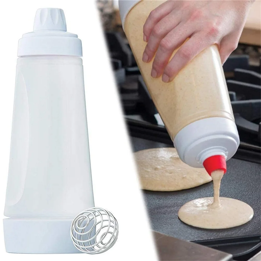 

Pancake Batter Dispenser 1000ML Hand Batter Mixer Bottle Cupcake Waffles Muffin Batter Shaker Dispenser Batter Mixing Bottle