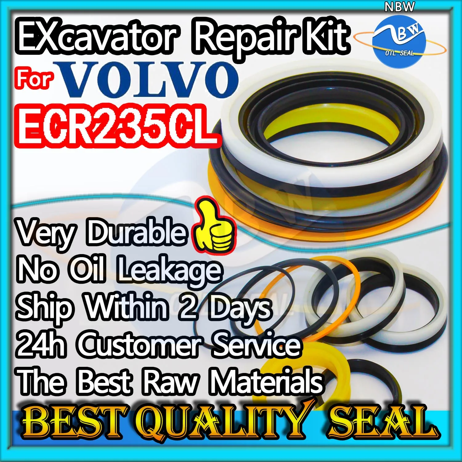 

For VOLVO ECR235CL High Quality Oil Seal Kit Excavator Repair Rebuild Parts MOTOR Piston Rod Shaft Replacement Dust Bushing BOOM