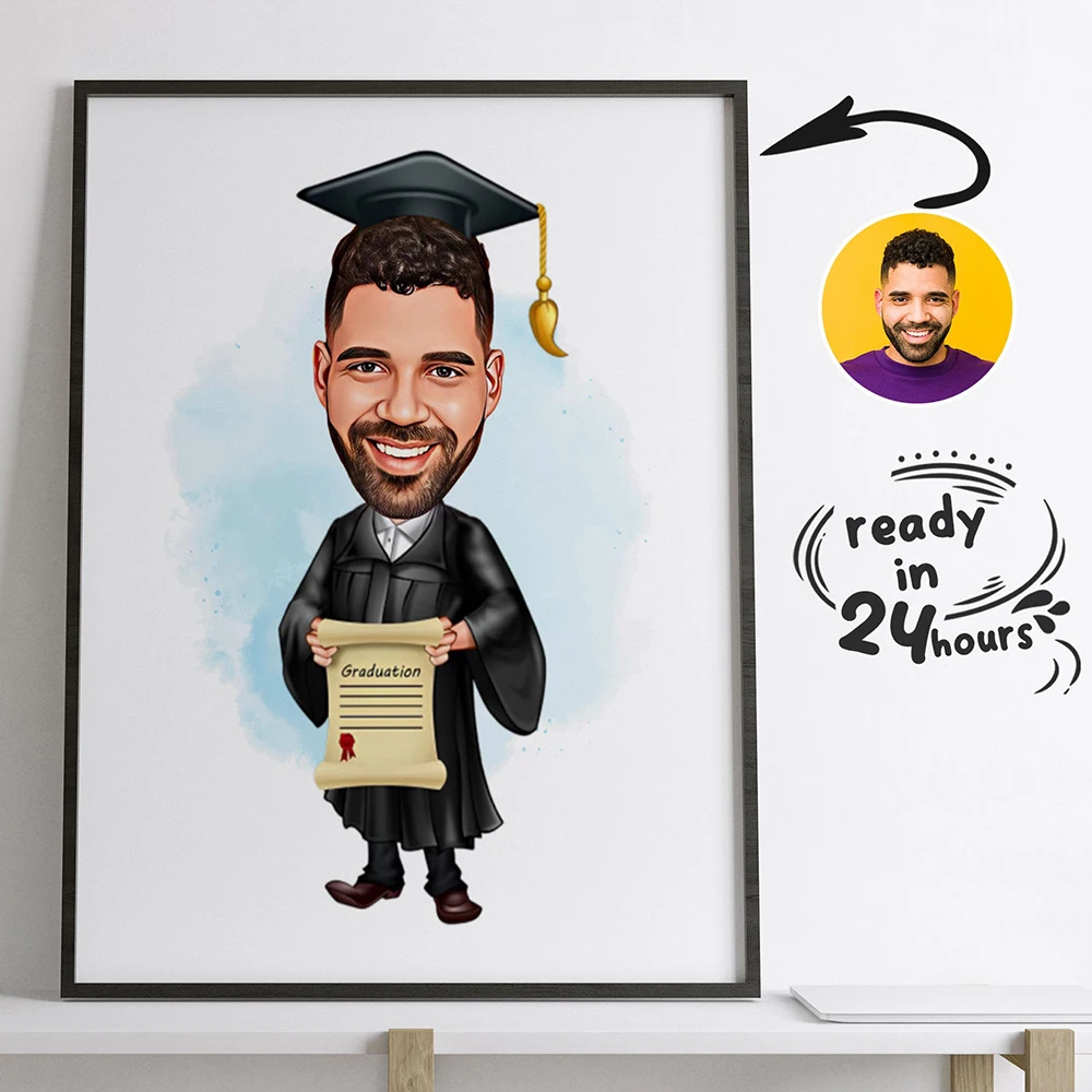 

University School College Student Caricature Cartoon Personal Wall Art Poster And Prints Picture Canvas Painting Decoration