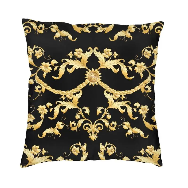 

Luxury Golden European Floral Cushion Covers Decoration Baroque Victorian Flower Print Throw Pillow Case for Sofa Pillowcase