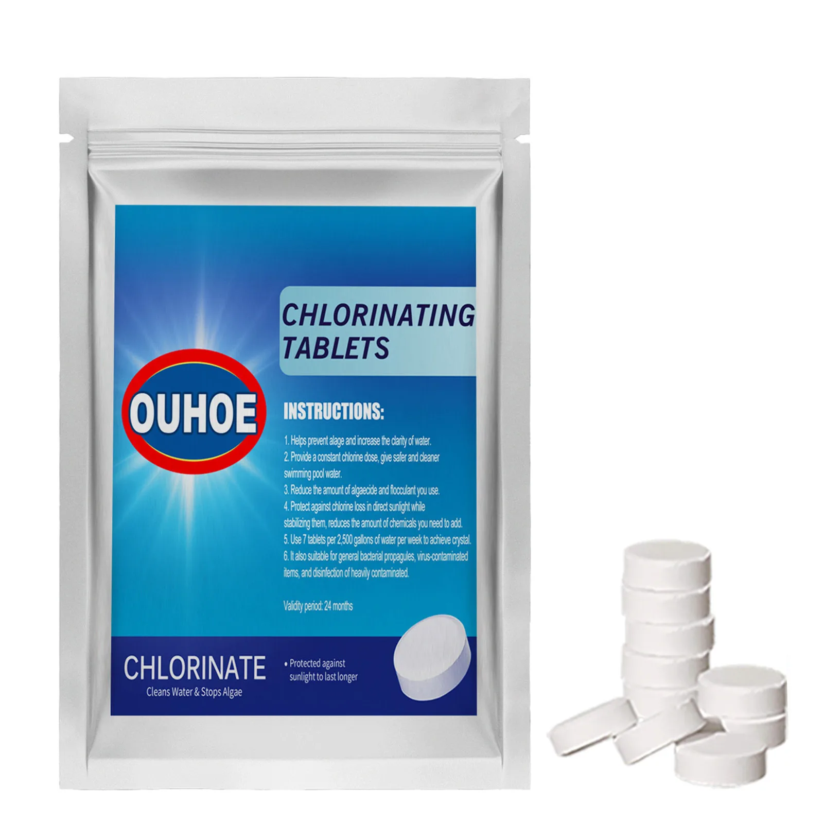 

Stabilized Chlorine Tablets Chlorinating Tablets For Sanitizing Swimming Pools Chlorine Tabs For Small Water Pool Spa Hot Tub