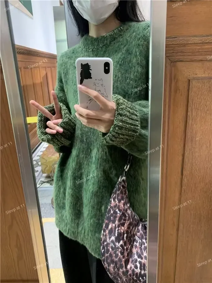 Осень/зима утолщенный вязаный свитер модный флисовый топ с цветными блоками