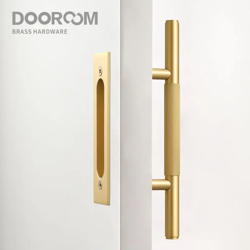 Дверная латунная раздвижная Современная дверная ручка Dooroom American Push Pull Kicken