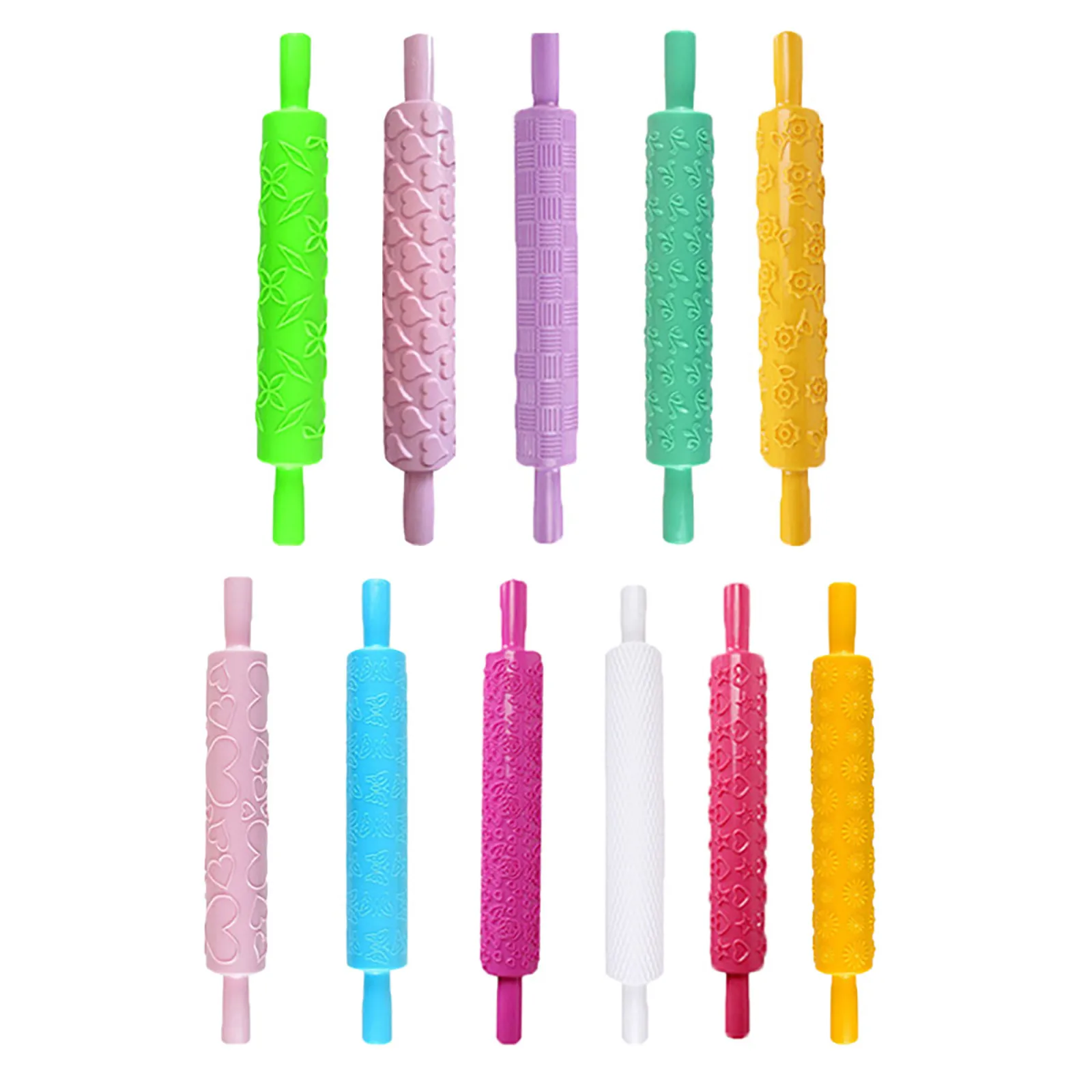 

Cake Pin Handy Tool Rolling Pattern Heart Embossed Dough Roller Non Stick Rolling Pin with Rings Wooden Rolling for Baking Solid