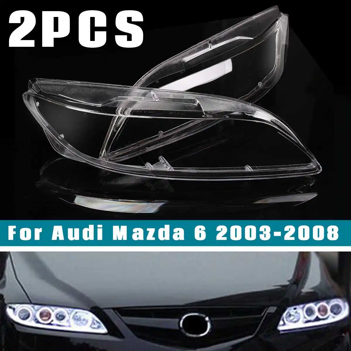 

Налобный фонарь автомобиля, пластиковая прозрачная оболочка, крышка лампы, сменная крышка объектива для Mazda 6 2003 2004 2005 2006 2007 2008