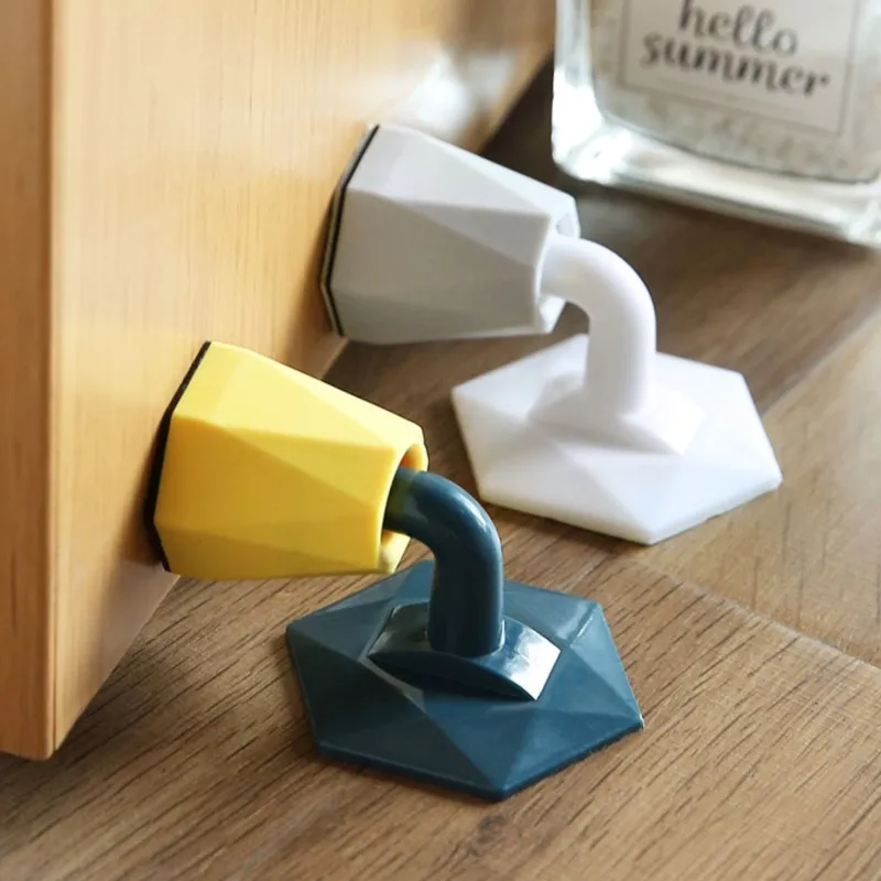 

Mute Door Stopper Touch Toilet Wall Absorption Door Plug Anti-bump Door Holder Non-punch Silicone Gear Gate Resistance Door Stop