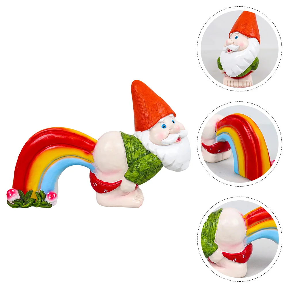 

Gnome Garden Gnomes Rainbow Figurines Dwarf Statue Resin Figurine Statues Sculpture Yard Outdoor Lawn Decorations Miniature