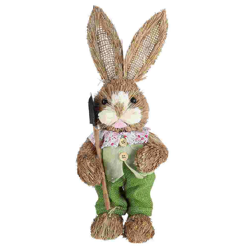 

Bunny Easter Statue Decorations Rabbit Ornament Adorable Desktop Figurine Festival Party Decorative The Home Inflatables Decor