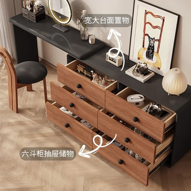 Ночные тумбочки Косметическое зеркало с подсветкой Скандинавский черный столик