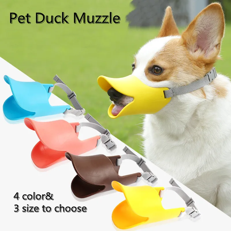 

2022 New Anti-bite Non-abrasive Silicone Dog Muzzle Set Comfortable Soft Silicone Duck Muzzle Set Training Dog Supplies